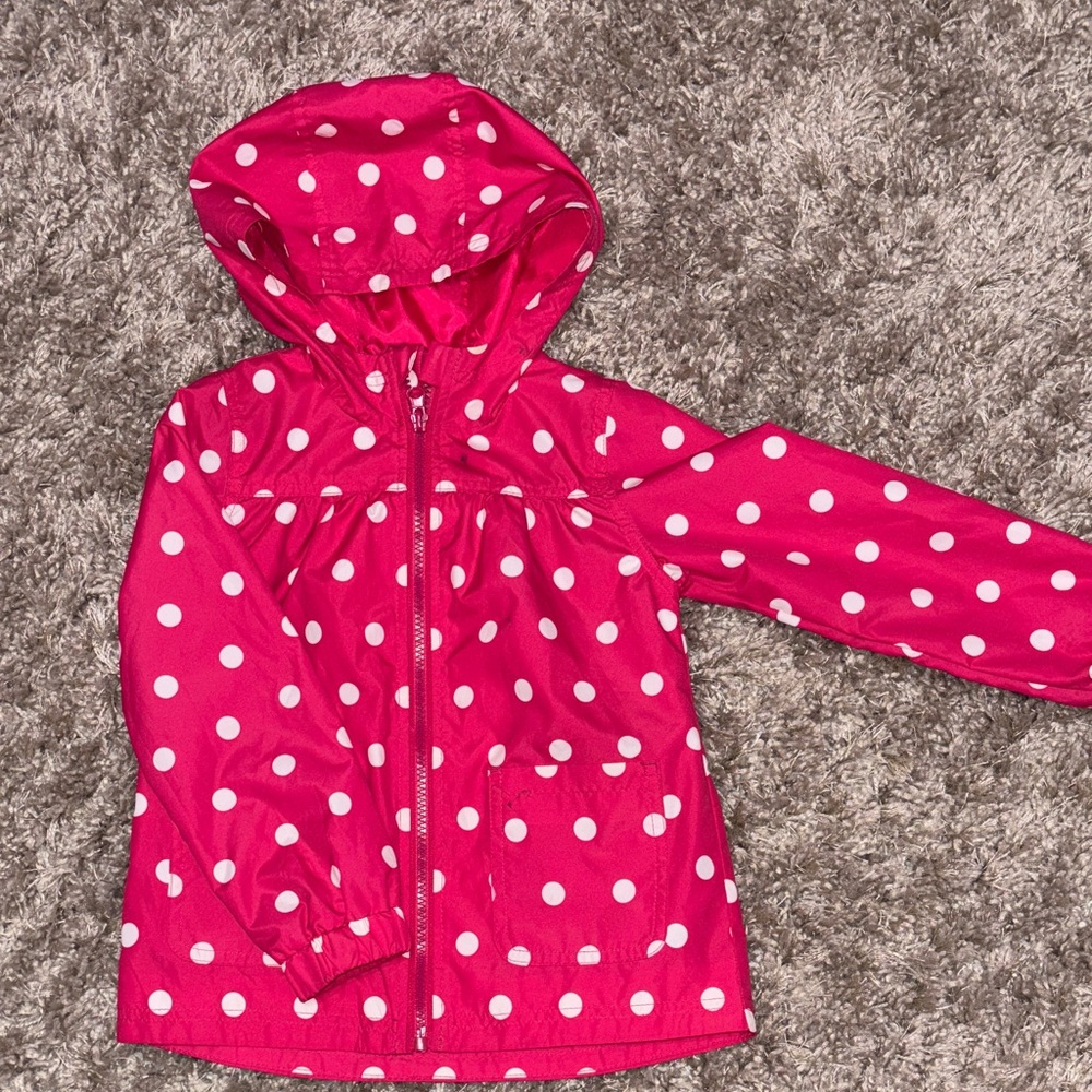 Pink Polka Dot Hooded Jacket